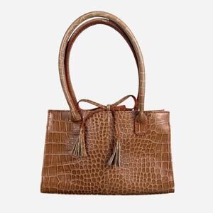 Faux croc miniature boho handbag